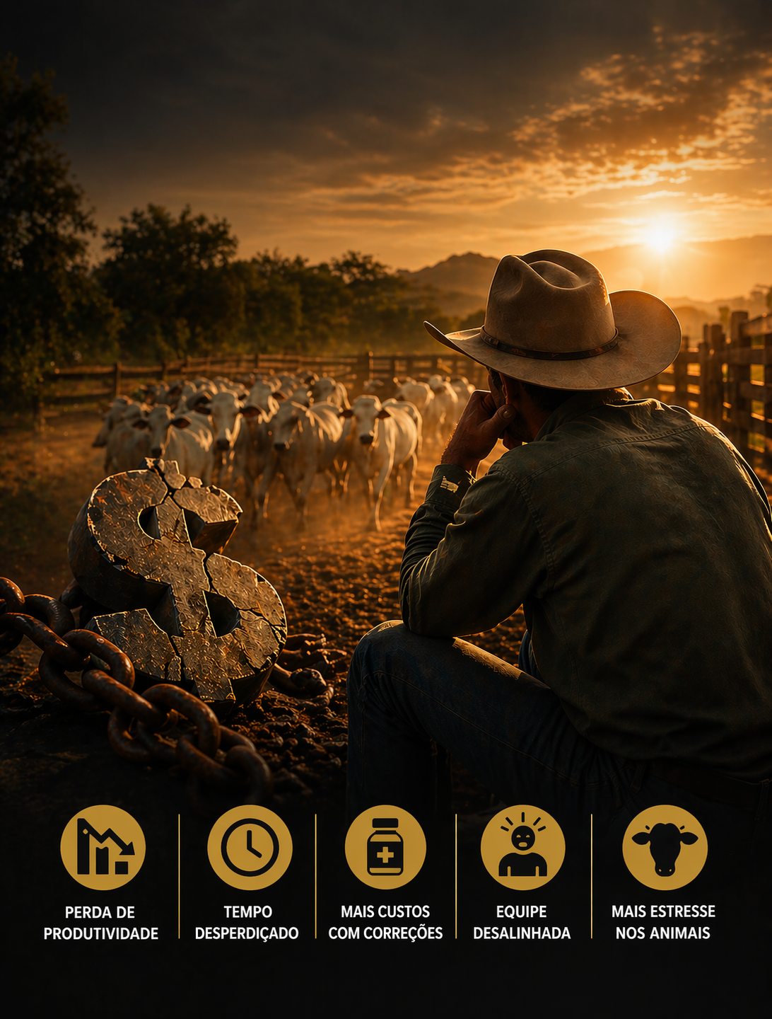 Cena do campo representando os custos invisíveis do improviso na fazenda